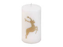 Lumanare stalp alb decorat mic